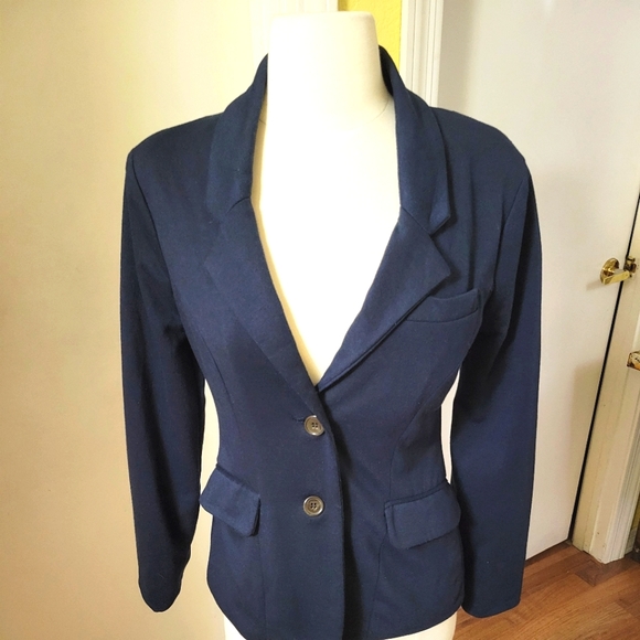 Women's Navy Blue Blazer with Elbow Patches size Small - Picture 10 of 10